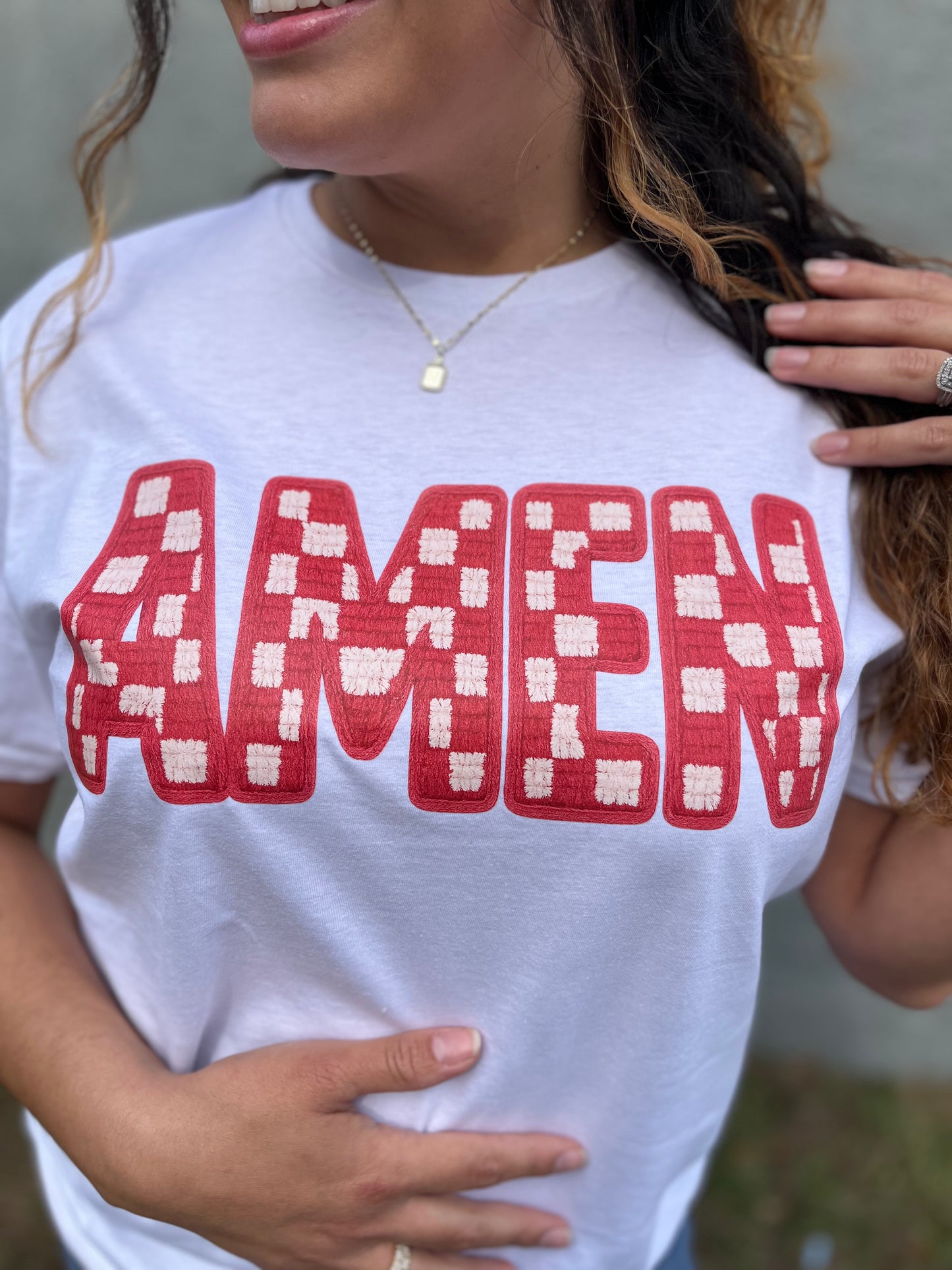 Checkered Amen - Red