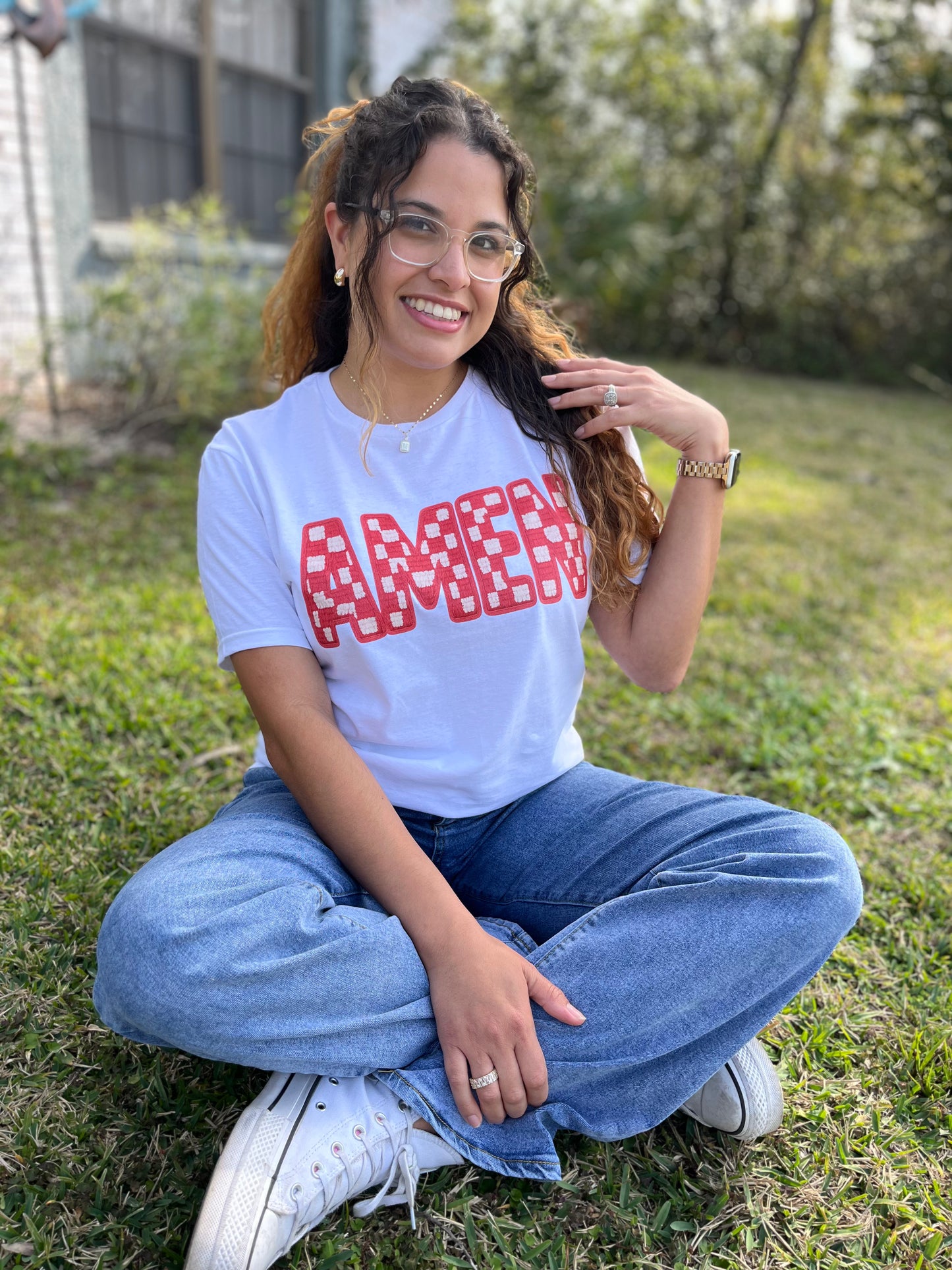 Checkered Amen - Red